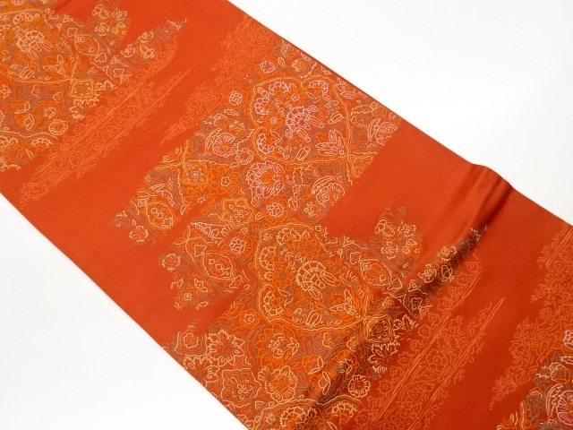 JAPANESE FUKURO OBI / WOVEN ABSTRACT FLOWER